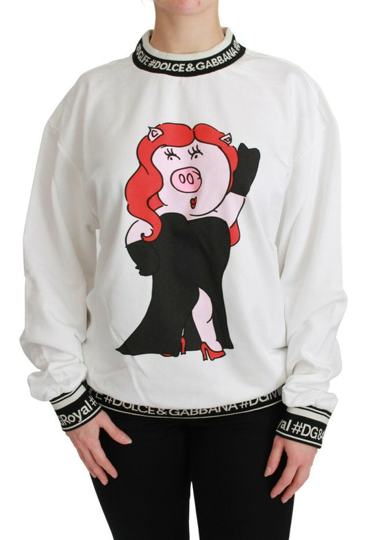 Dolce & Gabbana Chic Crew-Neck Pullover Sweater with Unique Print