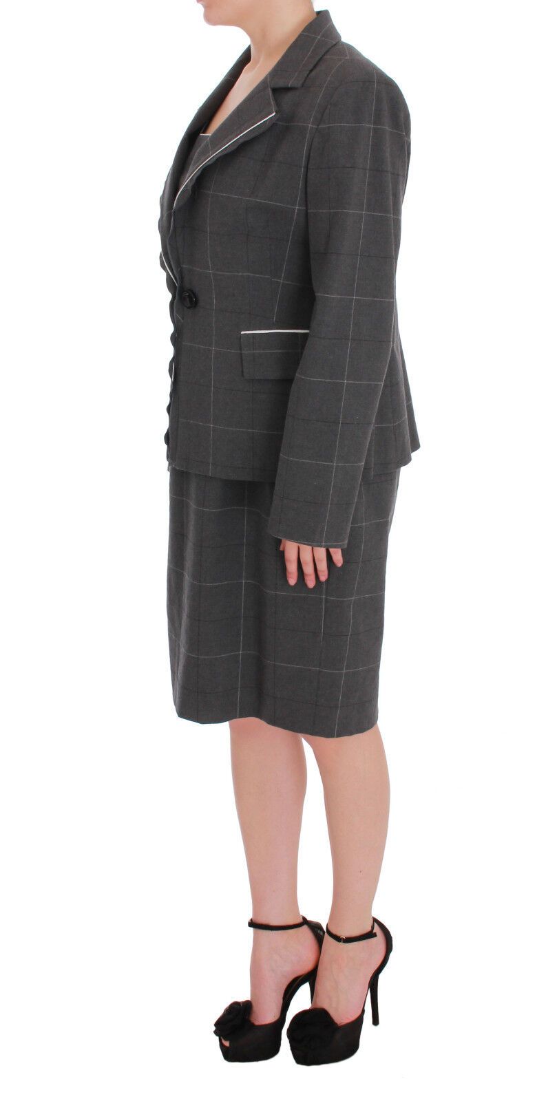 BENCIVENGA Elegant Checkered Cotton-Blend Suit Set