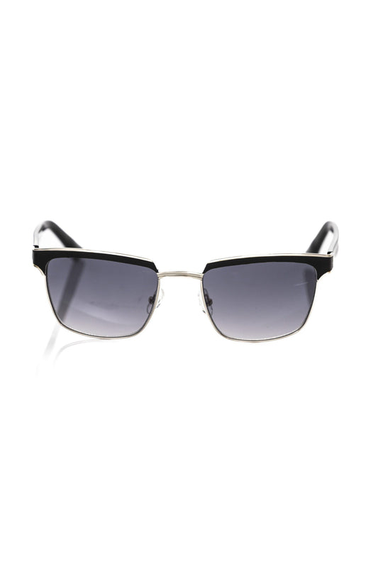 Frankie Morello Black Metallic Fiber Men Sunglass