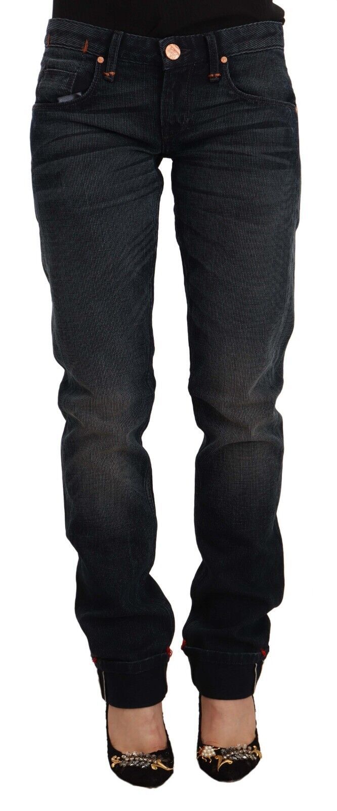 Acht Sleek Black Washed Skinny Jeans