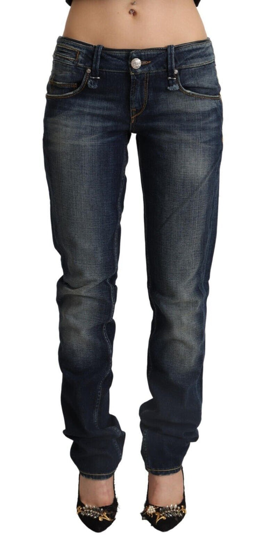 Acht Chic Dark Blue Low Waist Skinny Jeans