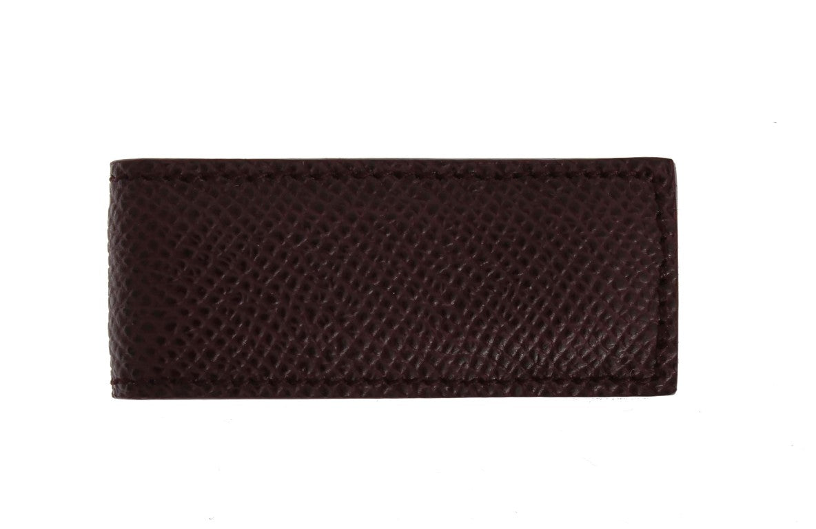 Dolce & Gabbana Exquisite Bordeaux Leather Money Clip