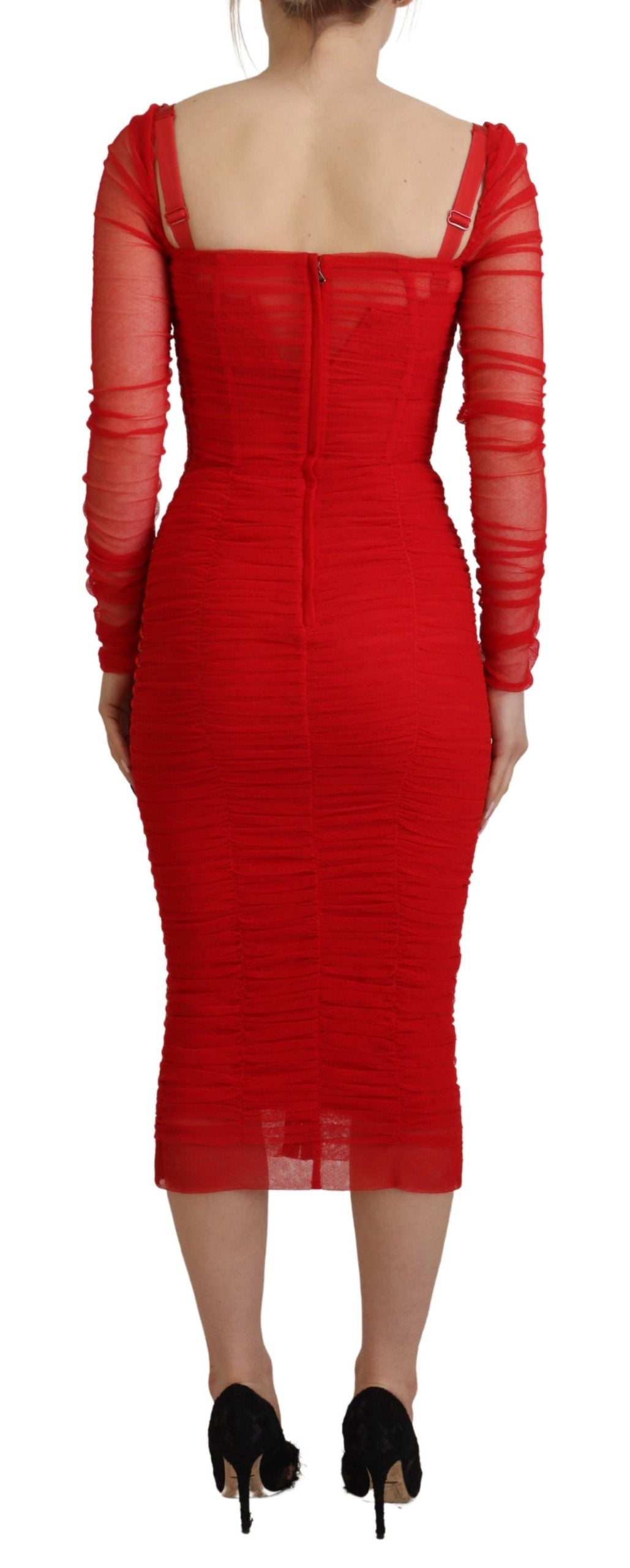 Dolce & Gabbana Elegant Red Bodycon Sheath Dress