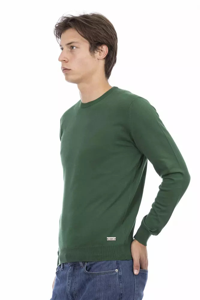 Baldinini Trend Green Cotton Men Sweater