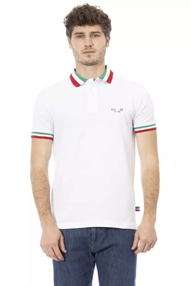 Baldinini Trend White Cotton Men Polo