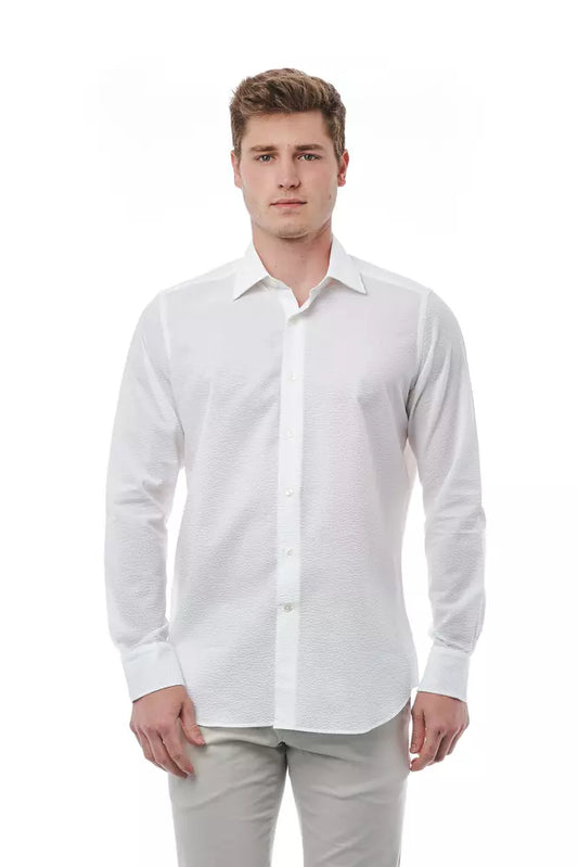 Bagutta White Cotton Men Shirt