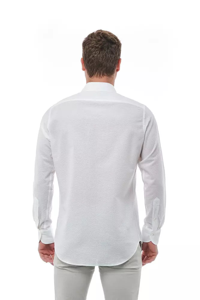 Bagutta White Cotton Men Shirt