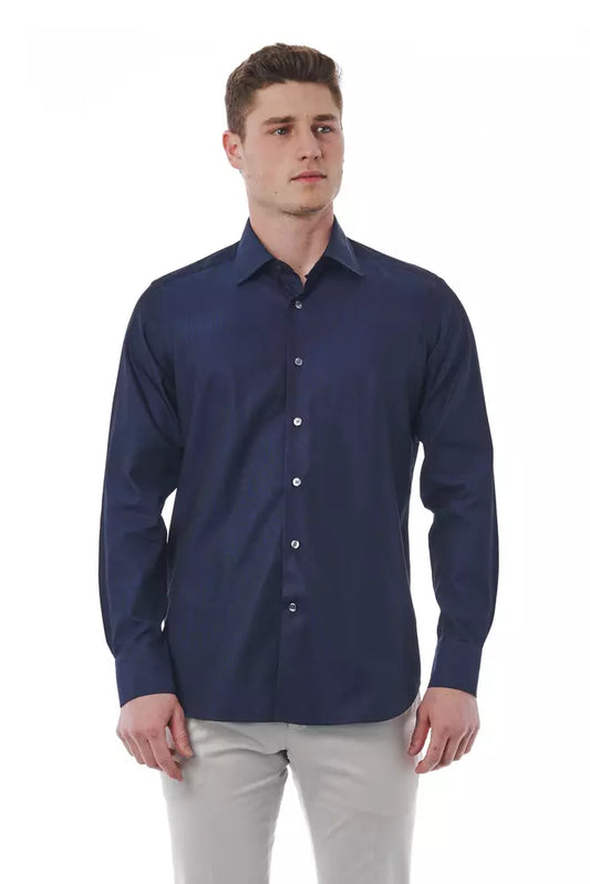 Bagutta Blue Cotton Men Shirt