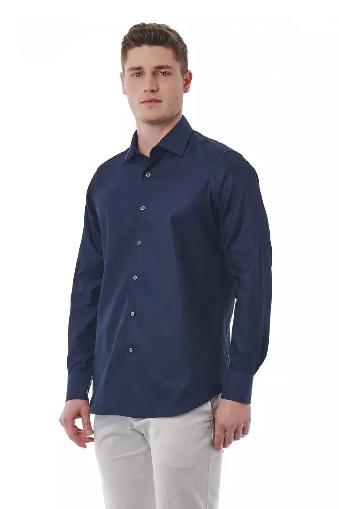 Bagutta Blue Cotton Men Shirt