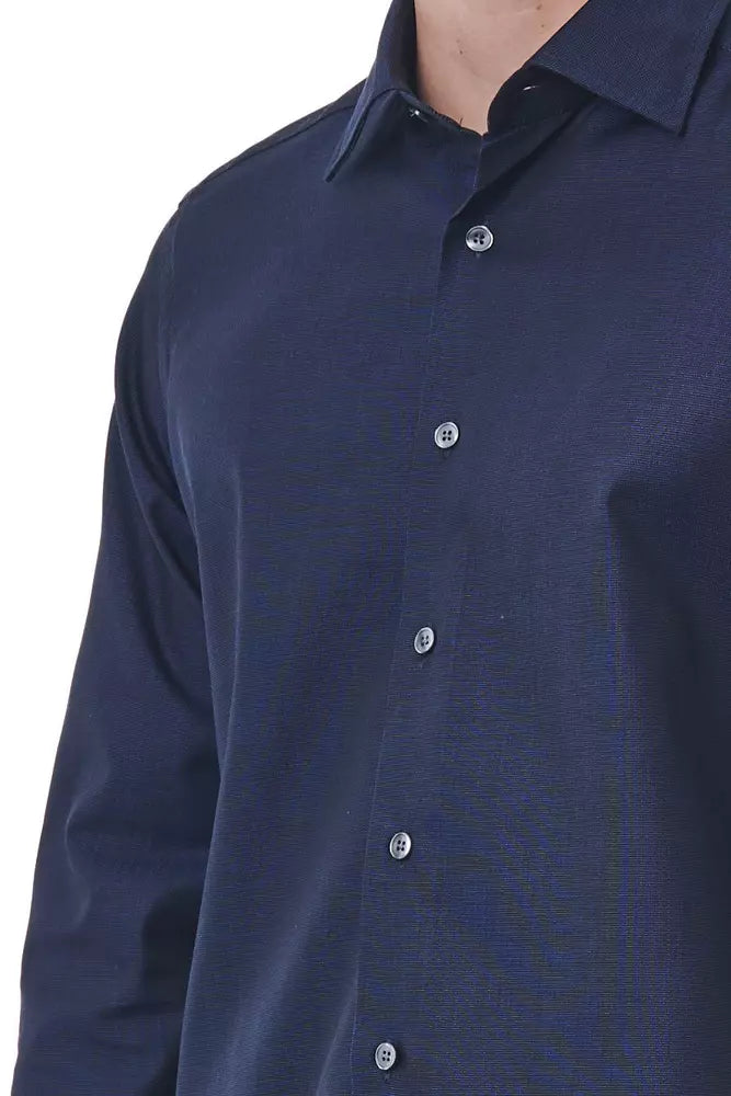 Bagutta Blue Cotton Men Shirt