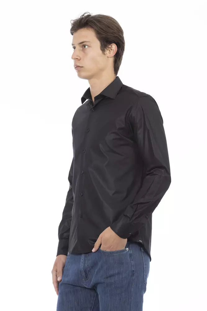 Baldinini Trend Black Polyester Men Shirt