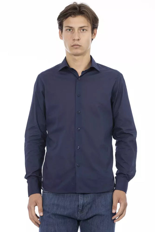 Baldinini Trend Blue Cotton Men Shirt