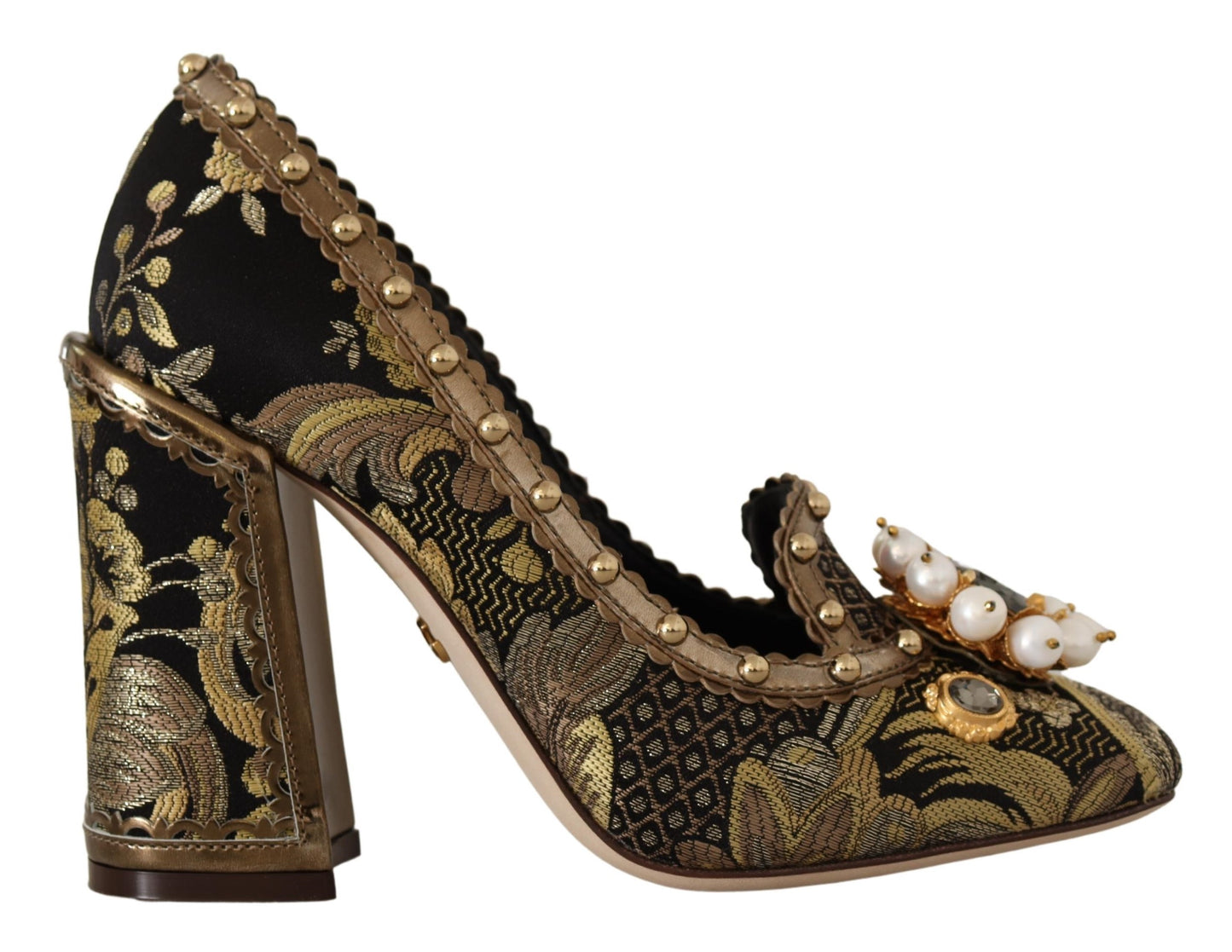 Dolce & Gabbana Elegant Gold Jacquard Brocade Pumps