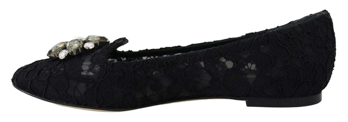 Dolce & Gabbana Elegant Floral Lace Flat Vally Shoes