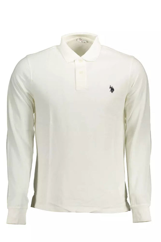 U.S. POLO ASSN. White Cotton Men Polo Shirt