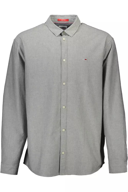 Tommy Hilfiger Gray Cotton Men Shirt