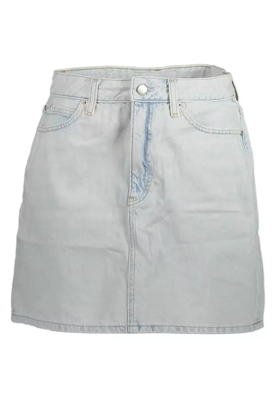 Calvin Klein Light Blue Cotton Women Skirt