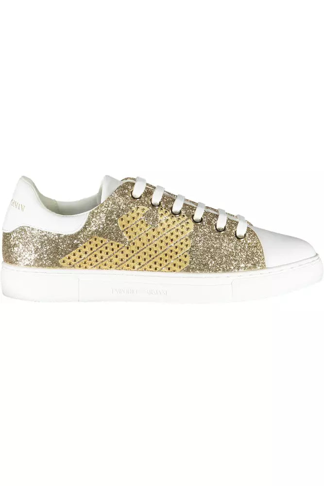 Emporio Armani Gold Polyester Women Sneaker