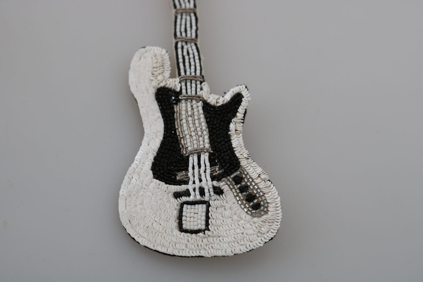 Dolce & Gabbana Gold Sequined Guitar Pin Brooch