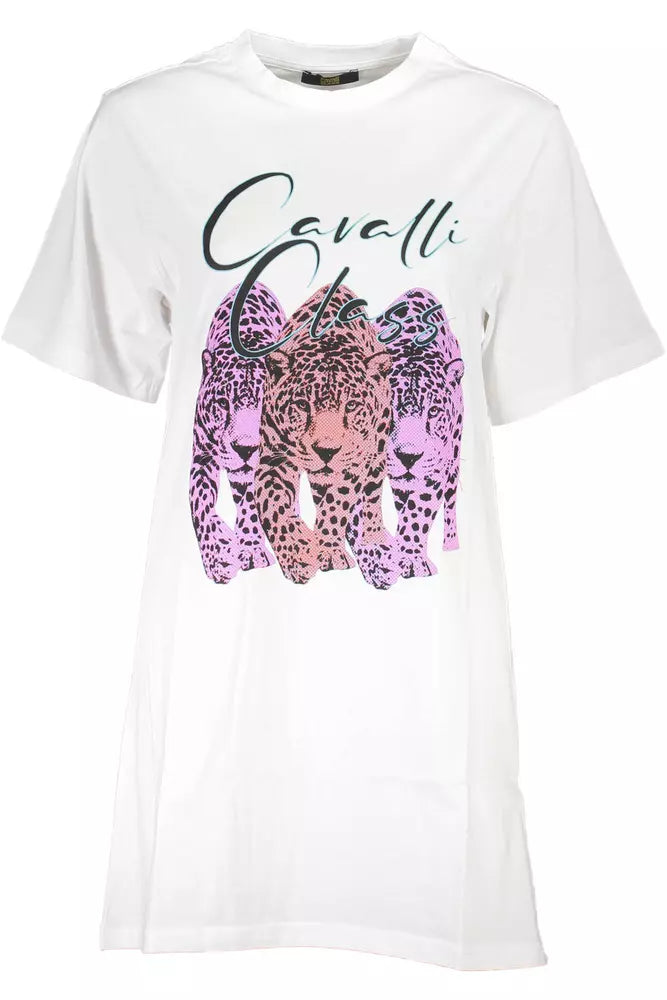 Cavalli Class White Cotton Women Dress