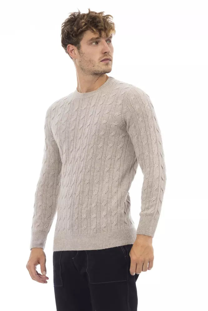 Alpha Studio Beige Viscose Men Sweater