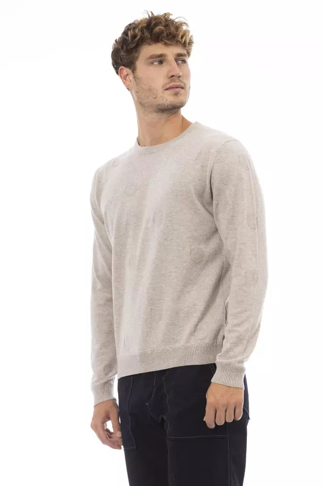 Alpha Studio Beige Viscose Men Sweater