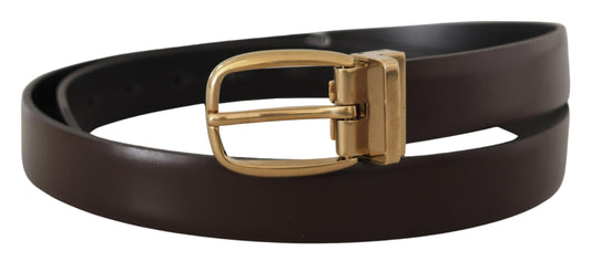 Dolce & Gabbana Elegant Dark Brown Leather Belt