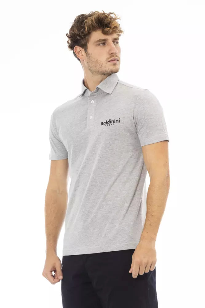 Baldinini Trend Gray Cotton Men Polo