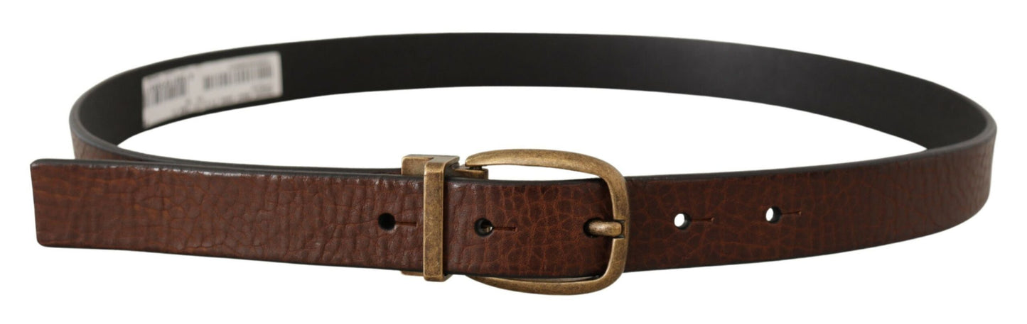 Dolce & Gabbana Elegant Leather Belt with Metal Buckle