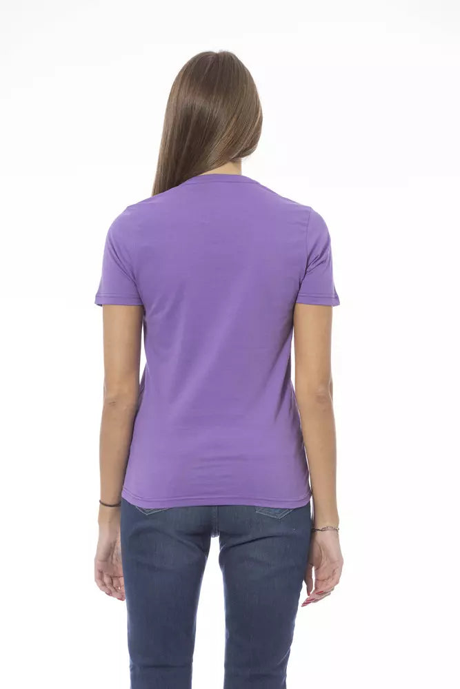 Baldinini Trend Purple Cotton Women T-Shirt