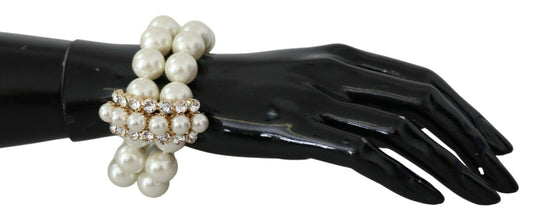 Dolce & Gabbana Elegant Faux-Pearl Crystal Bracelet