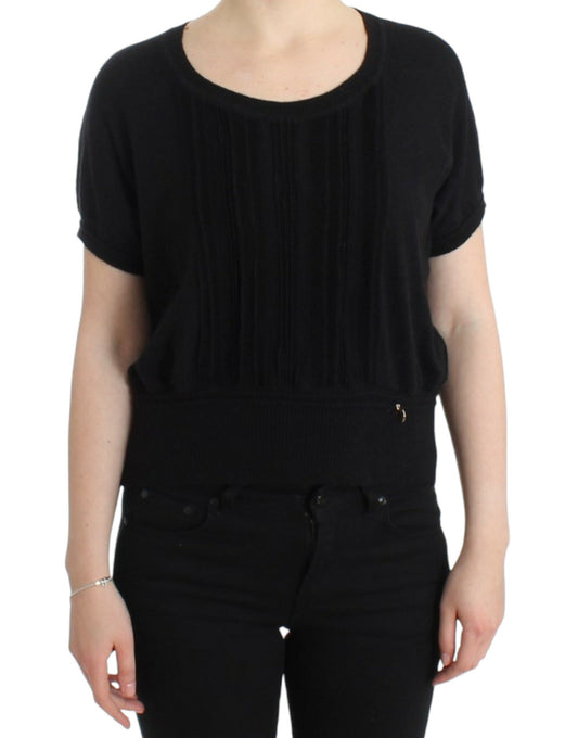 Cavalli Elegant Short Sleeved Black Jumper