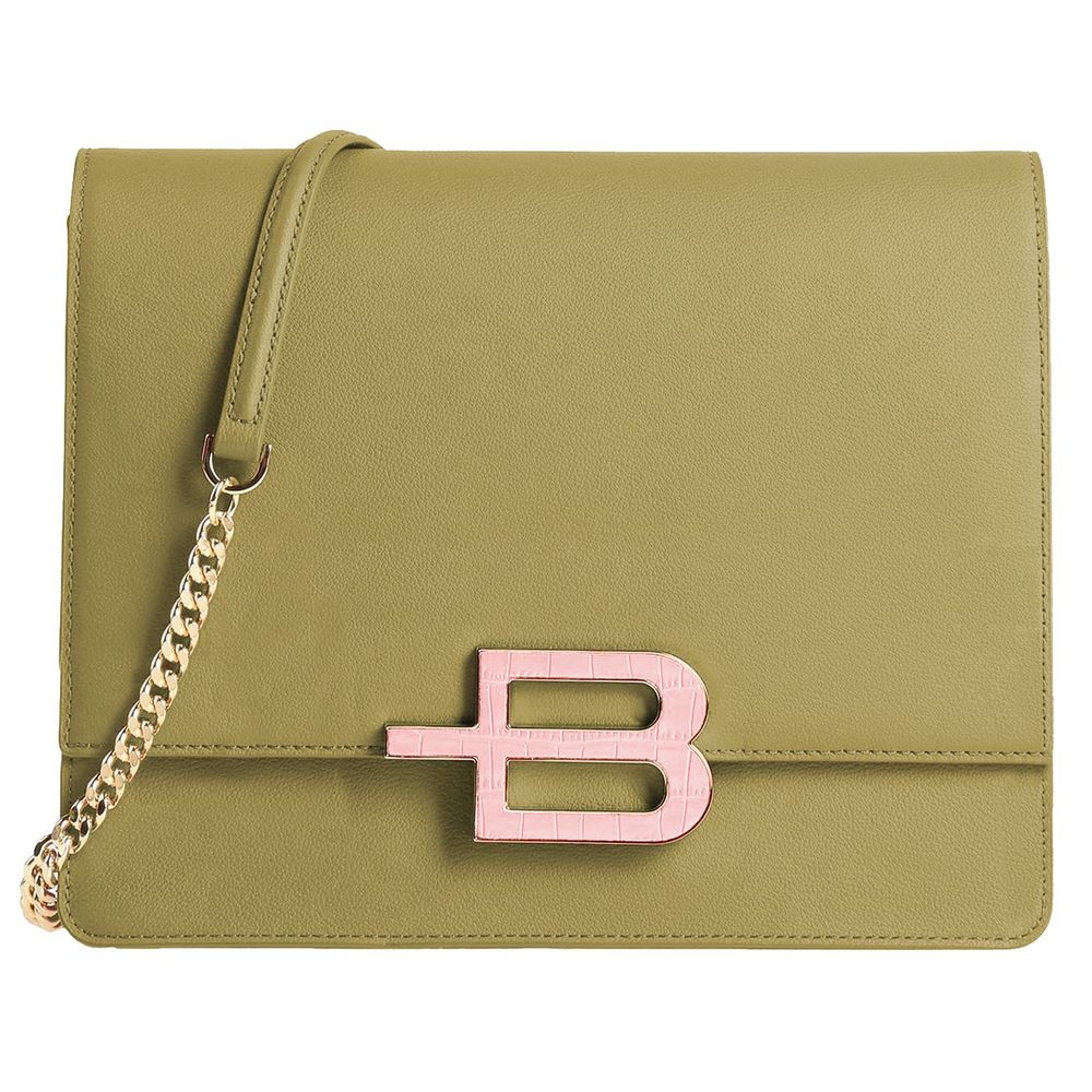 Baldinini Trend Chic Pistachio Calfskin Shoulder Bag