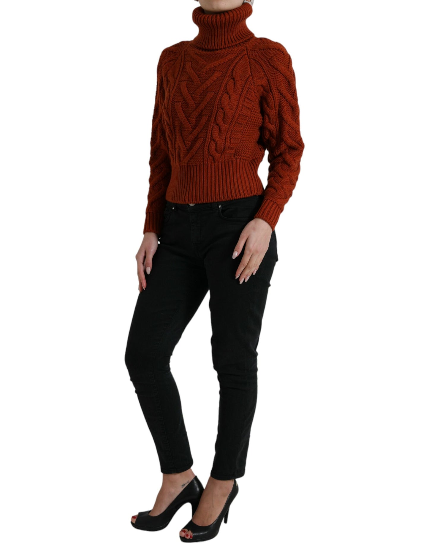 Dolce & Gabbana Elegant Brown Turtleneck Wool Sweater