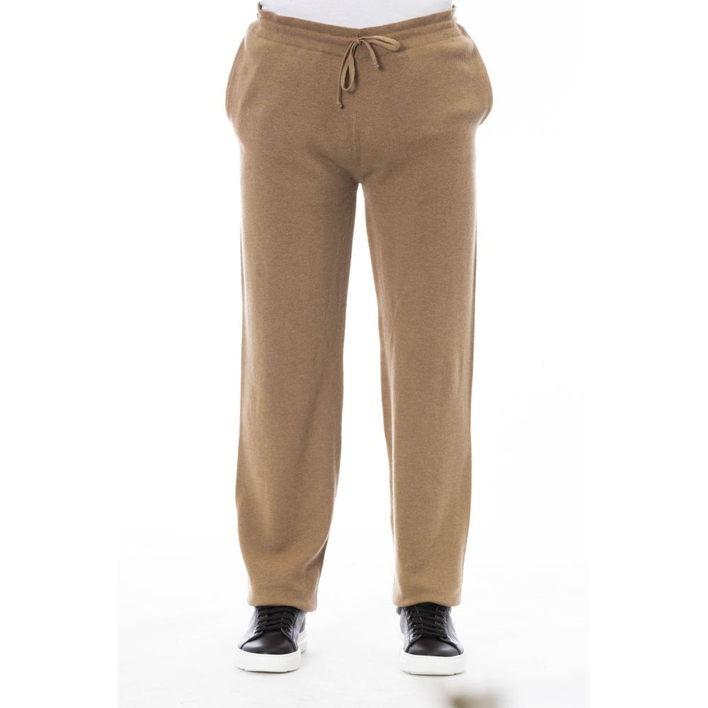 Alpha Studio Beige Linen Men Trouser