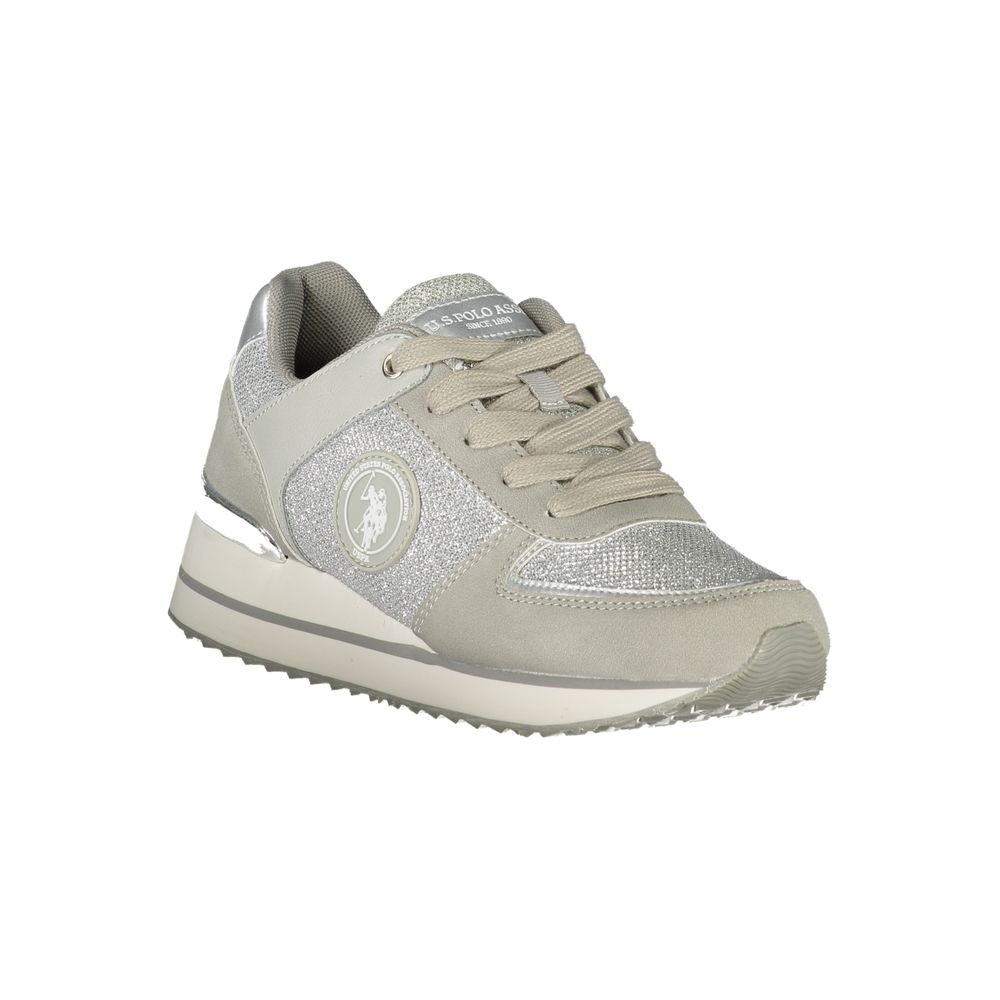 U.S. POLO ASSN. Silver Polyester Women Sneaker