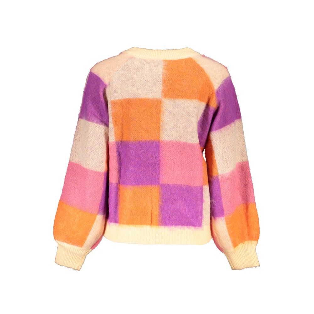 Desigual Chic Pink Contrast Crew Neck Sweater