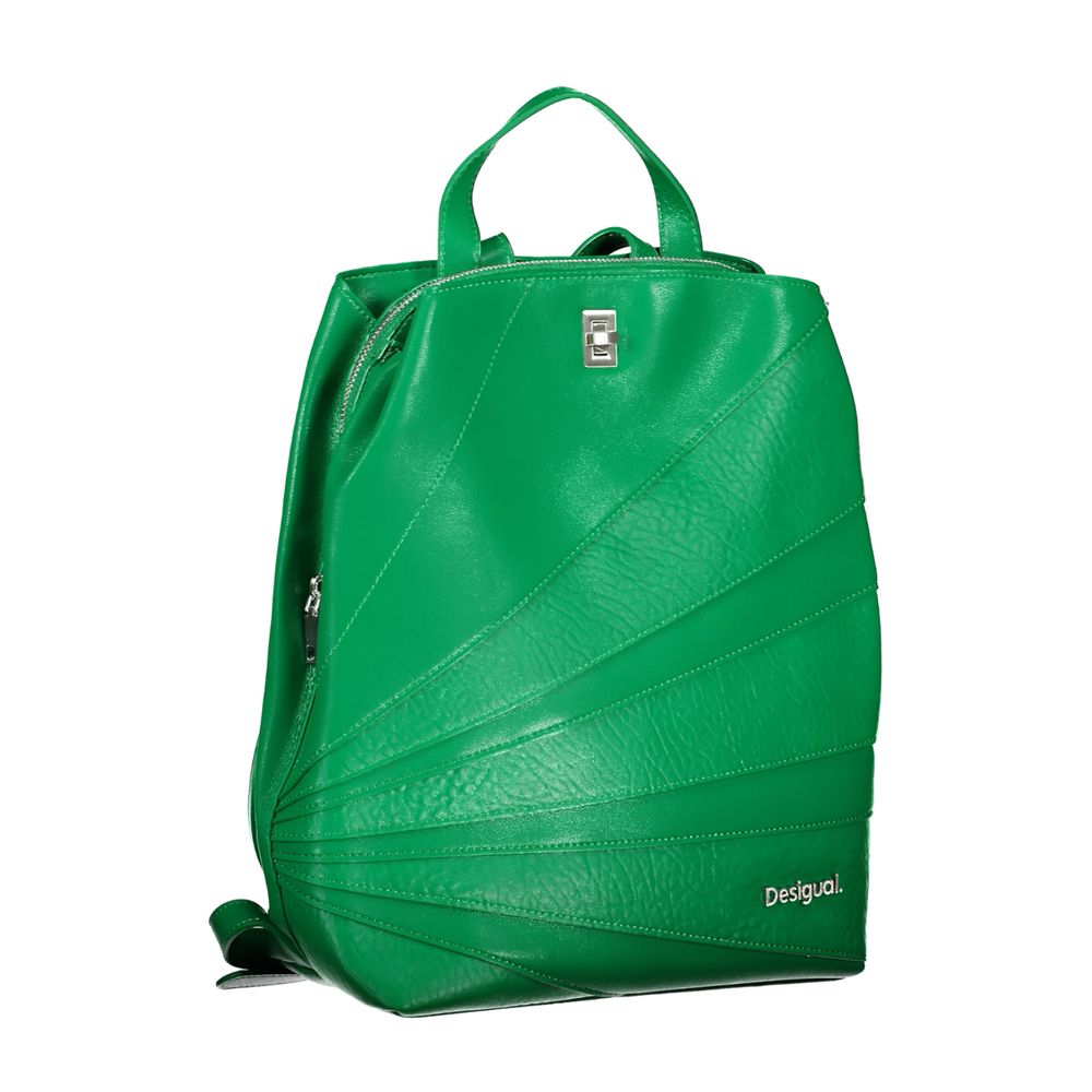 Desigual Chic Green Backpack with Contrast Details