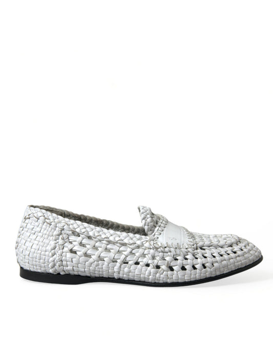 Dolce & Gabbana Elegant White Loafer Slip-Ons