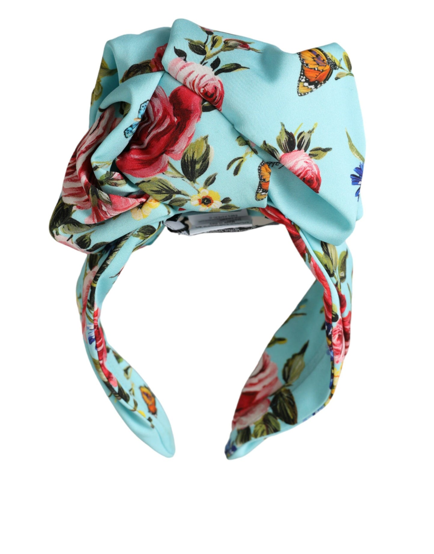 Dolce & Gabbana Turquoise Floral Applique Silk Women Headband Diadem