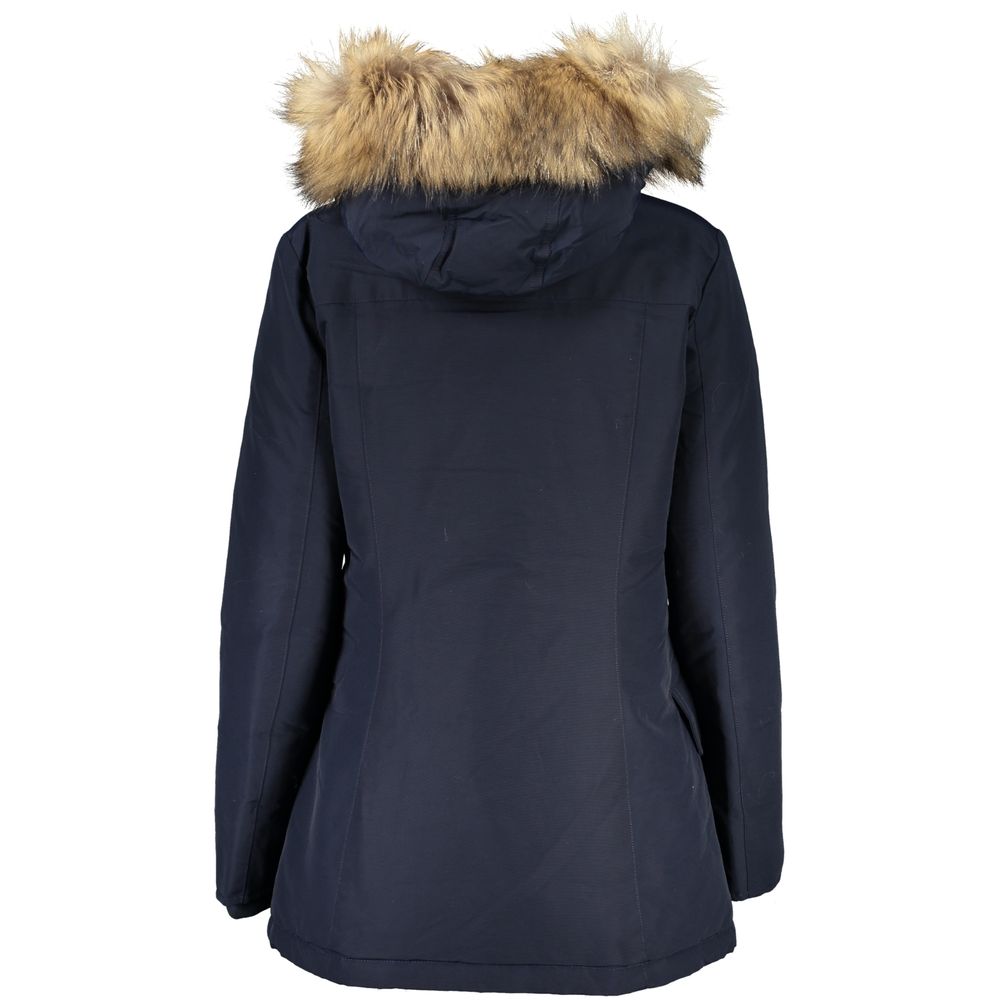 Woolrich Blue Cotton Jackets & Coat