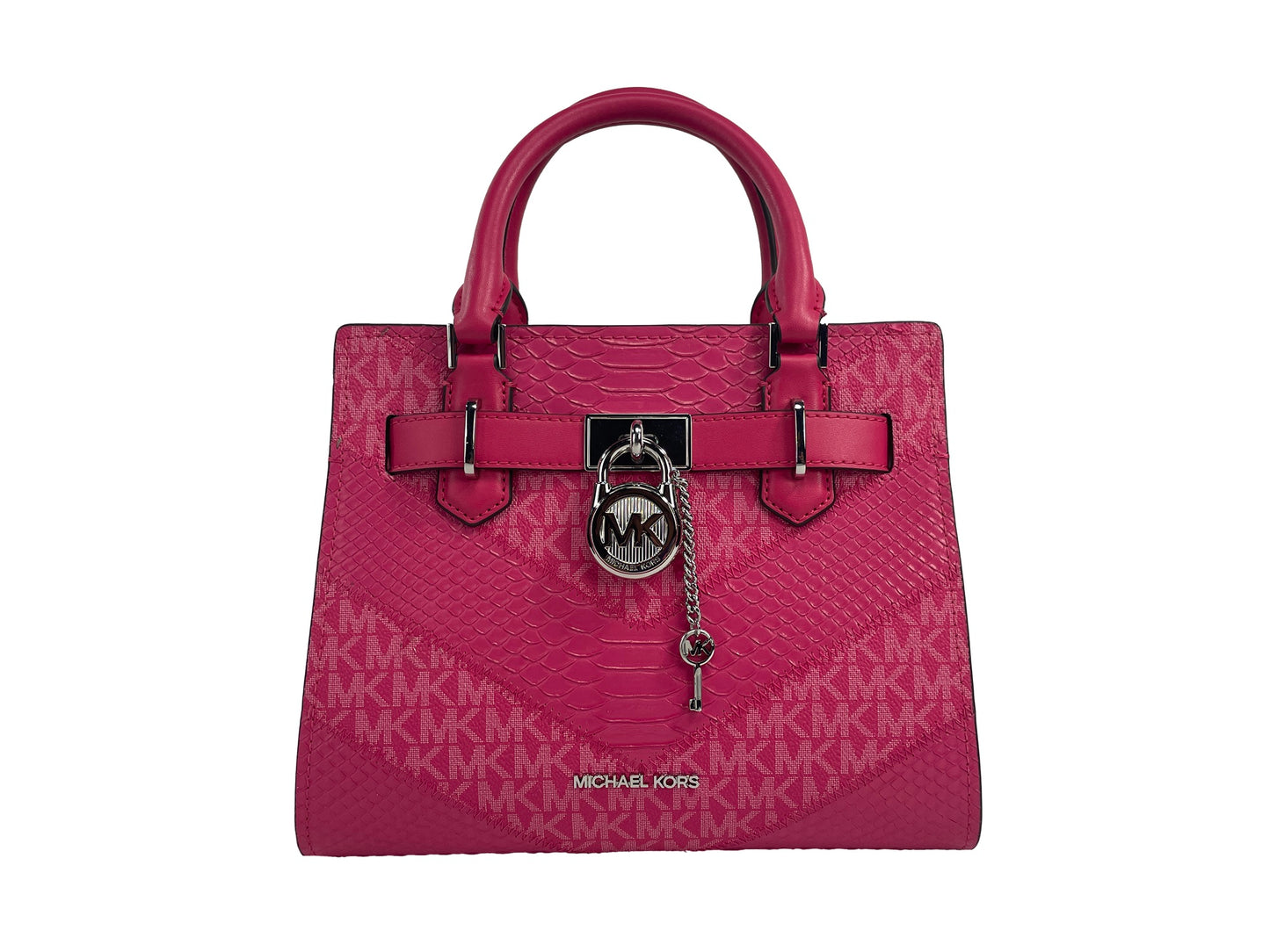 Michael Kors Hamilton Small Electric Pink Satchel Crossbody Bag