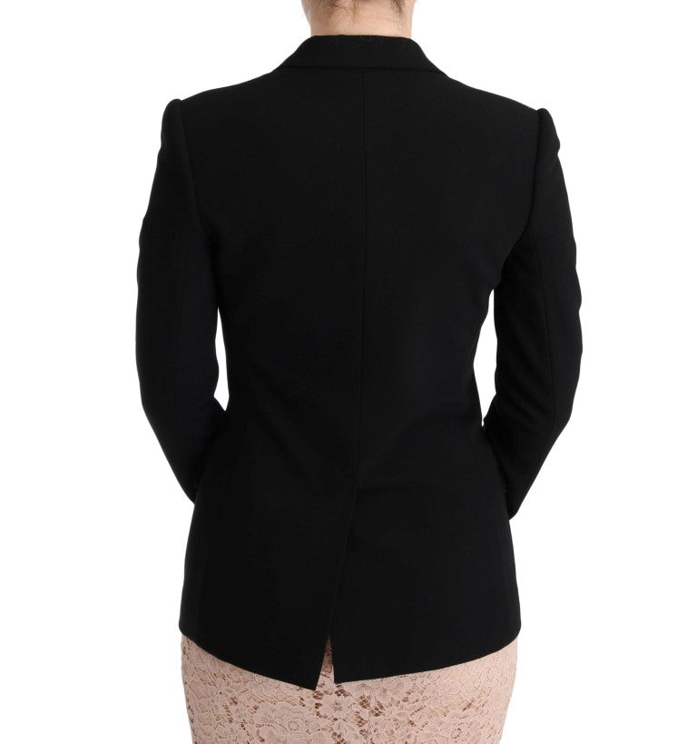 Dolce & Gabbana Elegant Black Jacquard Slim Fit Blazer