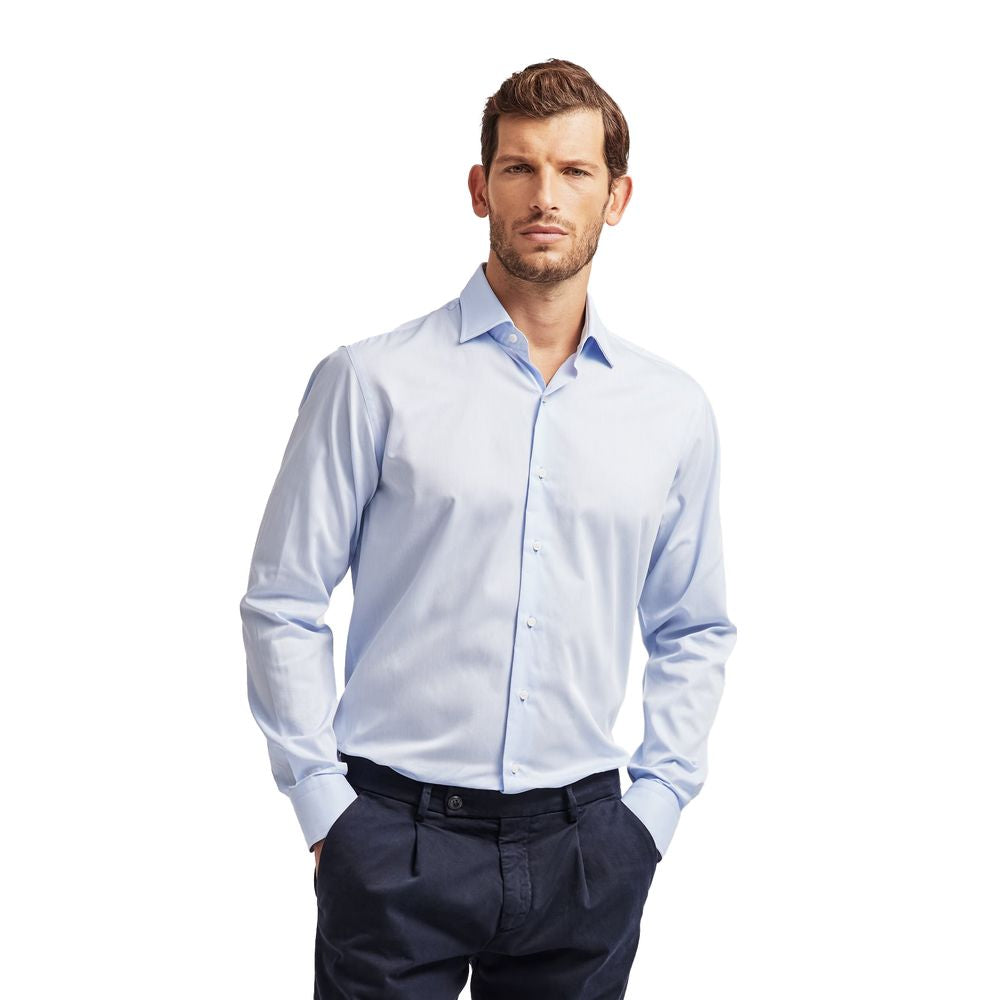 Ballantyne Light Blue Cotton Men Shirt