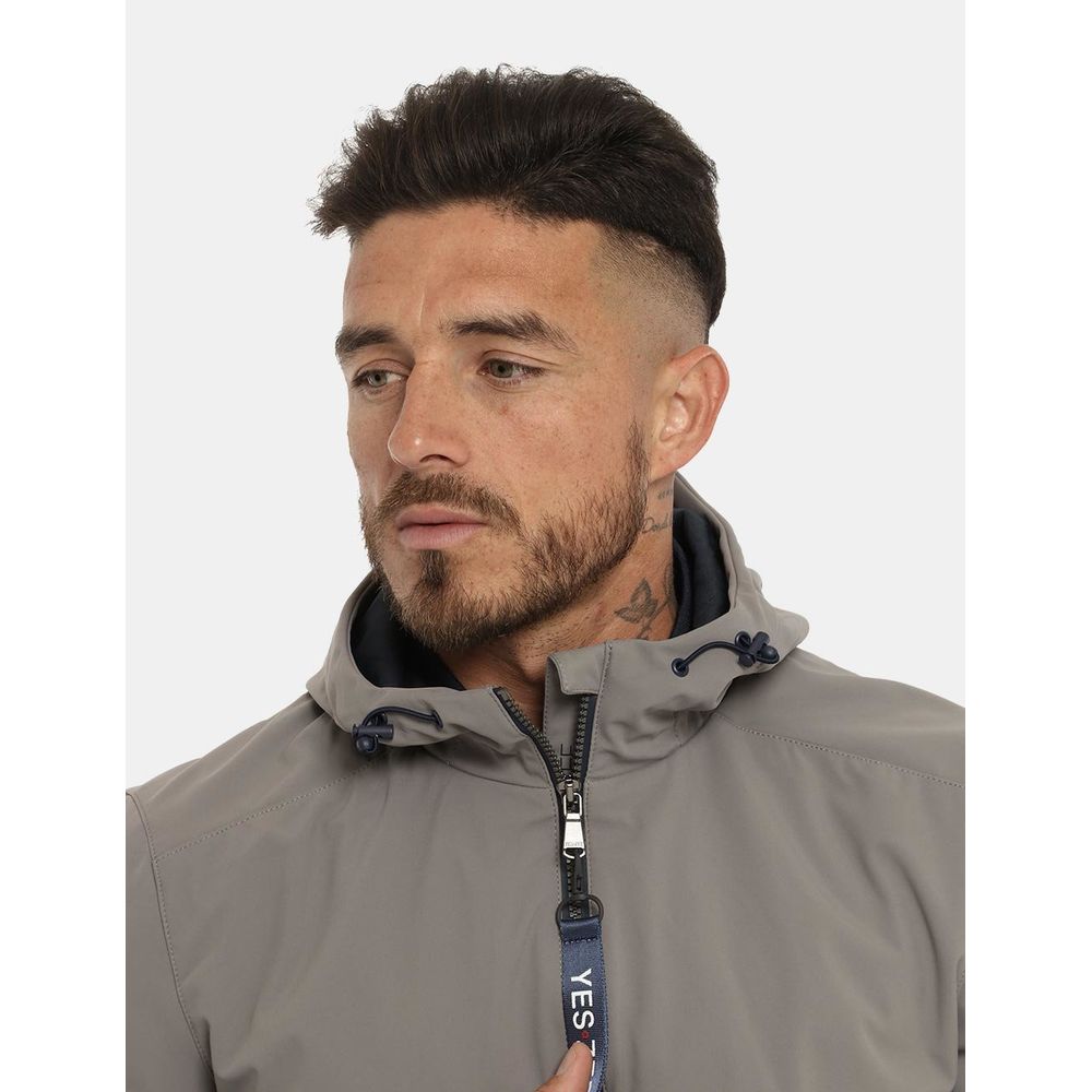 Yes Zee Sleek Gray Nylon Windbreaker