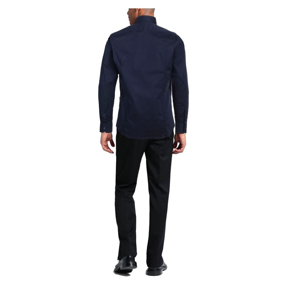 Aquascutum Elegant Blue Cotton Logo Shirt