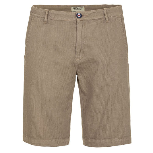 Fred Mello Summertime Sophistication Beige Cotton Shorts