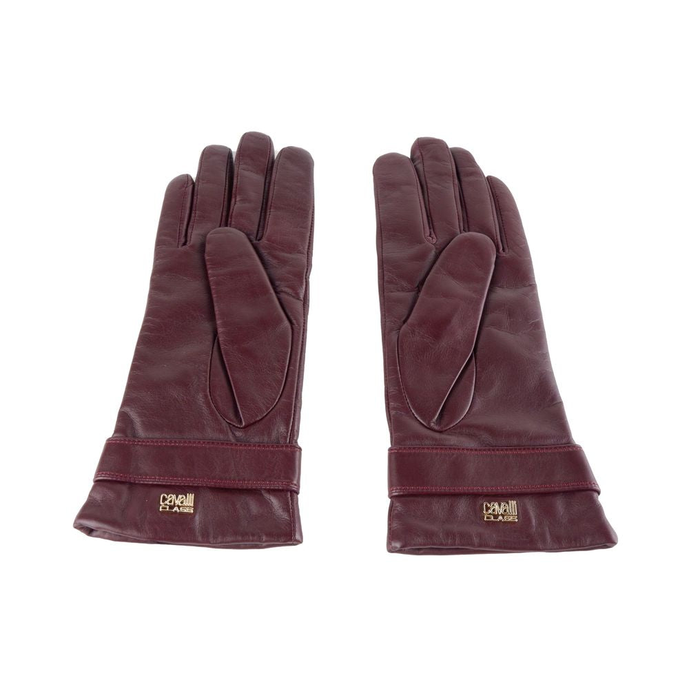 Cavalli Class Red Lambskin Women Glove