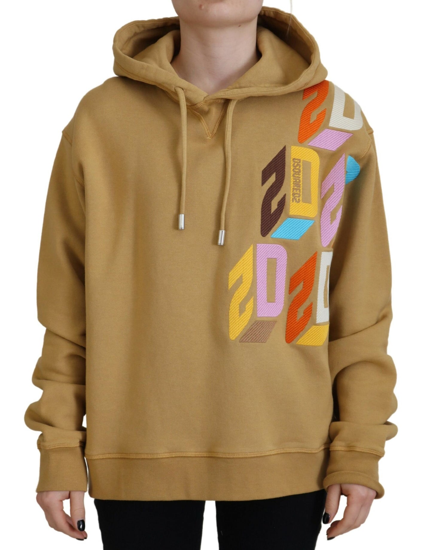 Dsquared² Brown Logo Printed Hooded Long Sleeve Sweater