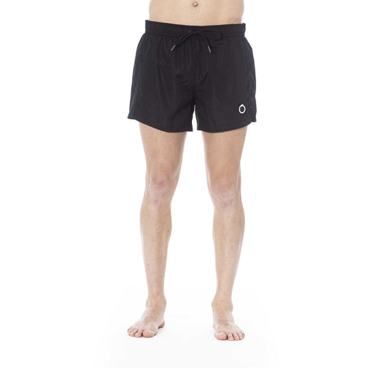 Trussardi Beachwear Black Polyester Men Swim Trunk